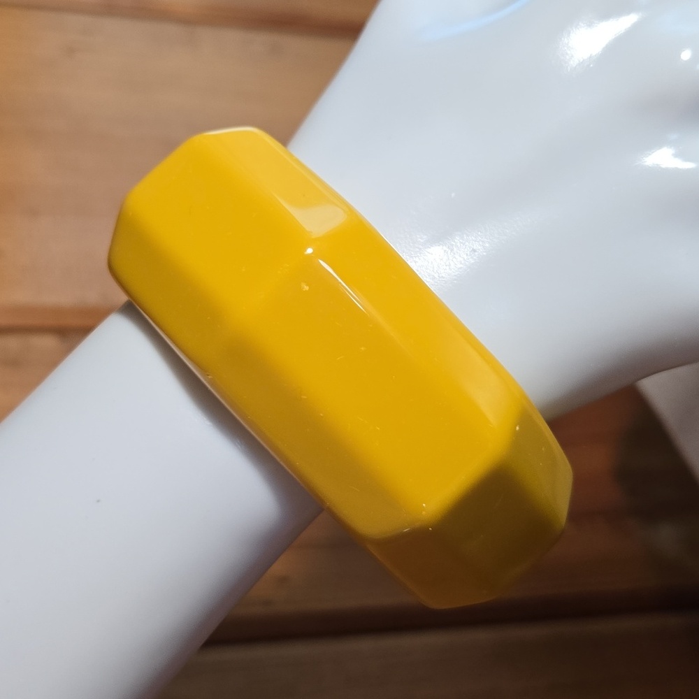 Bold Yellow Geometric Acrylic Bangle Bracelet